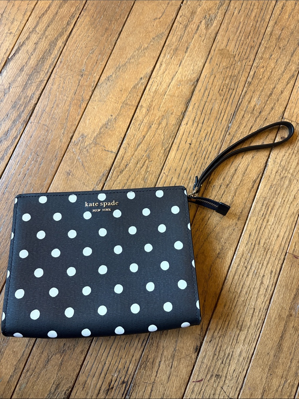 kate spade Black and White Polka Dot Wristlet Clutch